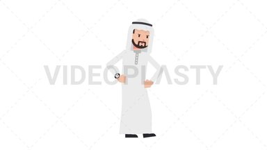 Arab Traditional Man Waiting Stock Animation