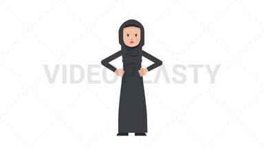 Arab Traditional Woman Angry Stock Animation