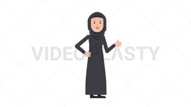 Arab Traditional Woman Approve Stock Animation
