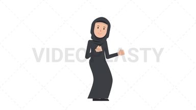 Arab Traditional Woman Dancing Stock Animation