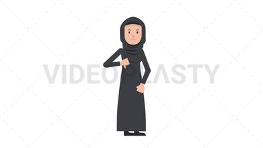 Arab Traditional Woman Disapprove Stock Animation
