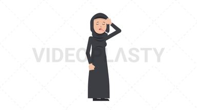 Arab Traditional Woman Fever Stock Animation