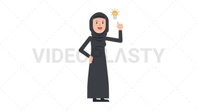 Arab Traditional Woman Idea Stock Animation
