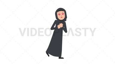 Arab Traditional Woman In Love Stock Animation