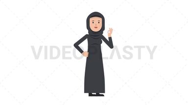 Arab Traditional Woman OK Stock Animation
