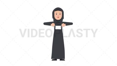 Arab Traditional Woman Putting on Face Mask Stock Animation