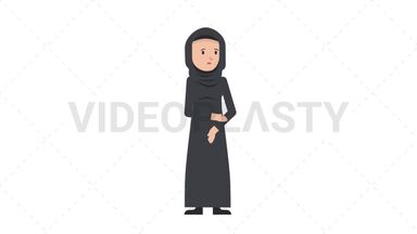 Arab Traditional Woman Sad Stock Animation