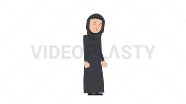 Arab Traditional Woman Sleepy Stock Animation