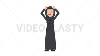 Arab Traditional Woman Stressed Stock Animation