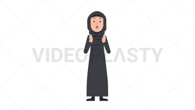 Arab Traditional Woman Surprised Stock Animation