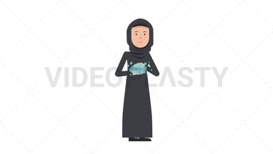 Arab Traditional Woman Washing Hands Stock Animation