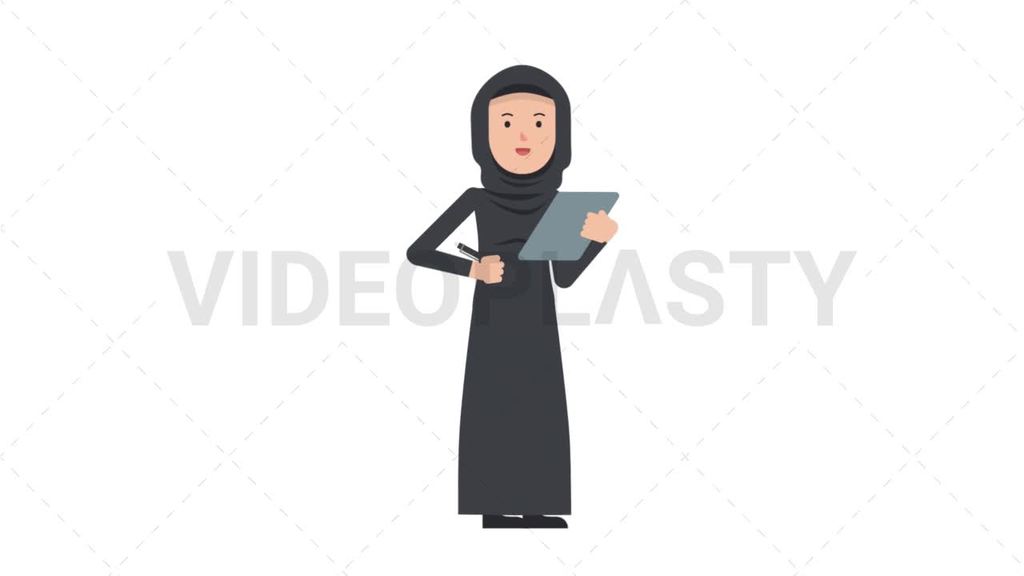 Arab Traditional Woman Writing on Clipboard [Royalty-Free Stock ...