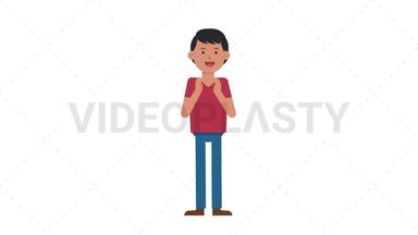 Asian Casual Man Clapping Stock Animation