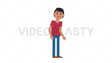 Asian Casual Man Dizzy Stock Animation