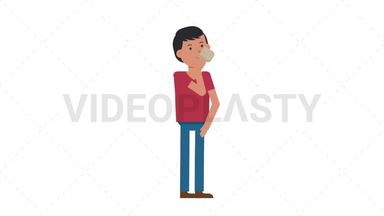 Asian Casual Man Drinking Coffee Stock Animation