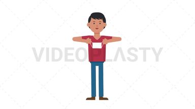 Asian Casual Man Putting on Face Mask Stock Animation