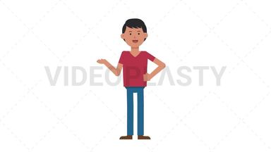 Asian Casual Man Talking Stock Animation
