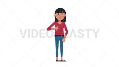 Asian Casual Woman Disapprove Stock Animation