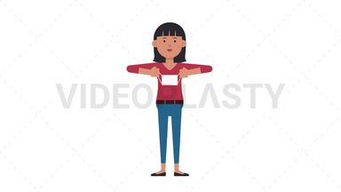 Asian Casual Woman Putting on Face Mask Stock Animation