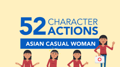 Asian Casual Woman Stock Animation