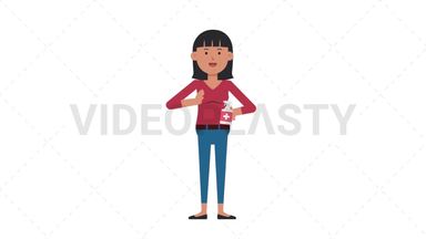 Asian Casual Woman Using Disinfectant Spray Stock Animation