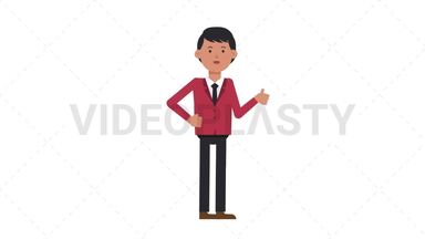Asian Corporate Man Approve Stock Animation