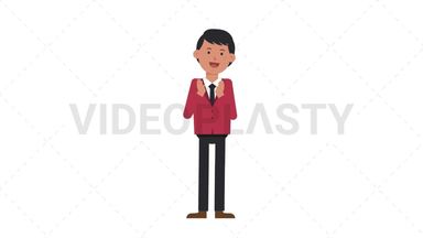 Asian Corporate Man Clapping Stock Animation