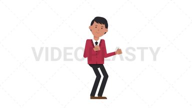 Asian Corporate Man Dancing Stock Animation