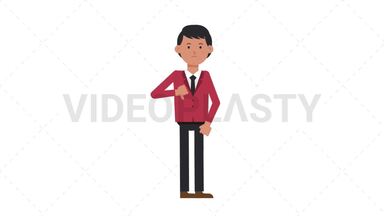 Asian Corporate Man Disapprove Stock Animation