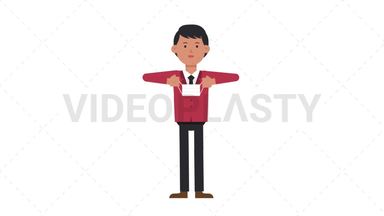 Asian Corporate Man Putting on Face Mask Stock Animation