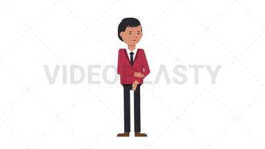 Asian Corporate Man Sad Stock Animation