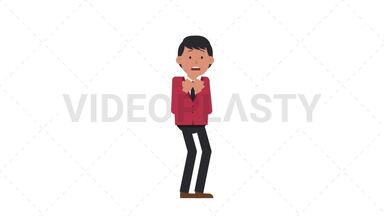 Asian Corporate Man Scared Stock Animation