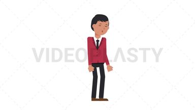 Asian Corporate Man Sleepy Stock Animation