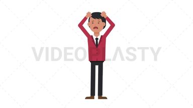 Asian Corporate Man Stressed Stock Animation