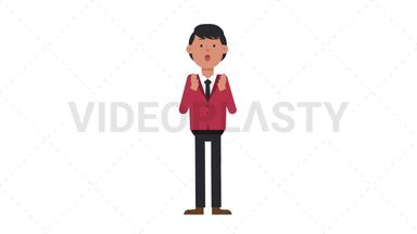 Asian Corporate Man Surprised Stock Animation