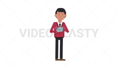 Asian Corporate Man Washing Hands Stock Animation