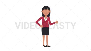 Asian Corporate Woman Approve Stock Animation