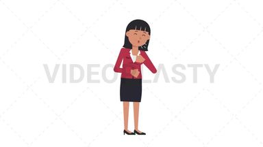 Asian Corporate Woman Coughing Stock Animation