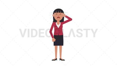 Asian Corporate Woman Crying Stock Animation