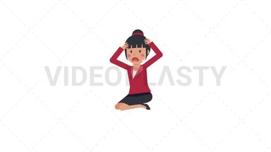 Asian Corporate Woman Crying Stock Animation