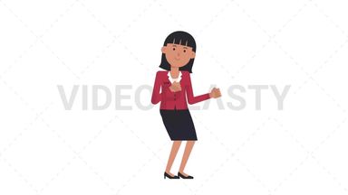 Asian Corporate Woman Dancing Stock Animation