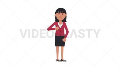 Asian Corporate Woman Disapprove Stock Animation