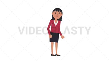 Asian Corporate Woman Dizzy Stock Animation