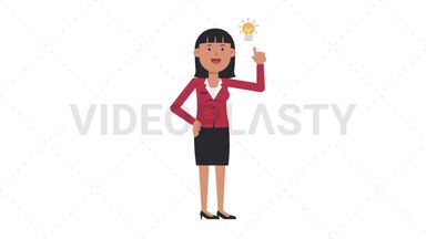 Asian Corporate Woman Idea Stock Animation