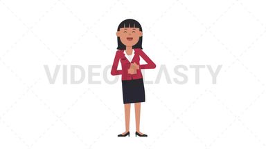 Asian Corporate Woman Laughing Stock Animation