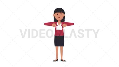Asian Corporate Woman Putting on Face Mask Stock Animation
