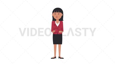 Asian Corporate Woman Sad Stock Animation
