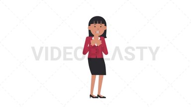 Asian Corporate Woman Scared Stock Animation