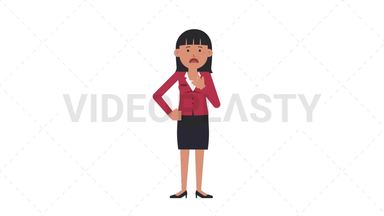 Asian Corporate Woman Shortness of Breath Stock Animation