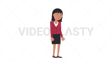 Asian Corporate Woman Sleepy Stock Animation